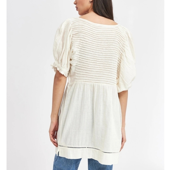 Free People Elsie Puff Sleeve Tunic in White - Picture 4 of 14